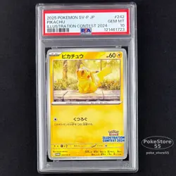 PSA 10 Pikachu 242/SV-P JPN Promo Illustration Contest 2024 Pokemon JP GEM MINT - Image 1