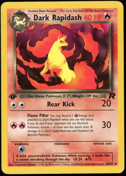Pokemon TCG Team Rocket (1st Edition) #44/82 Dark Rapidash LP - Image 1