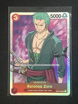 ONE PIECE ENGLISH CARD HOLO Roronoa Zoro OP01-025 SR - Image 1