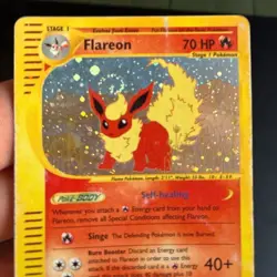 Pokemon Card-Flareon-Skyridge-ENG-H7/H32-Holo-NoCrystal-Played-SWIRL - Image 2