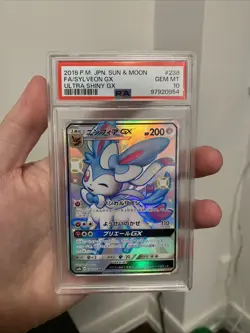 PSA 10 Mint Sylveon GX Ultra Shiny SM8b 238/150 SSR Japanese Pokemon Card - Image 1