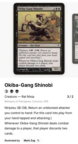 Okiba-Gang Shinobi Holo | Betrayers of Kamigawa 76/165 | Magic the Gathering - Image 2