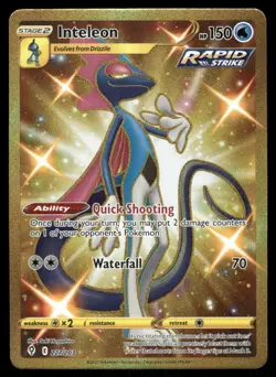 Pokemon Cards Inteleon 227/203 Evolving Skies Secret Rare NM - Image 1