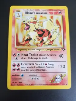 Blaine's Arcanine 1/132 Pokemon Gym Challenge Holo Unlimited Rare HP - Image 1