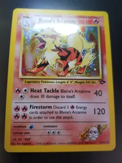 Blaine's Arcanine 1/132 Pokemon Gym Challenge Holo Unlimited Rare HP - Image 2