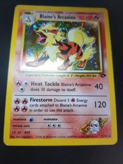 Blaine's Arcanine 1/132 Pokemon Gym Challenge Holo Unlimited Rare HP - Image 3