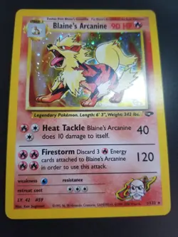 Blaine's Arcanine 1/132 Pokemon Gym Challenge Holo Unlimited Rare HP - Image 4