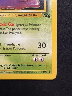 Pokemon Muk Card 28/62 Fossil Vintage WOTC Rare Non Holo - Image 5