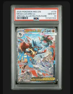 Pokemon 2025 Mega Lucario ex 179/132 SIR Mega Evolution GEM MINT PSA 10 - Image 1