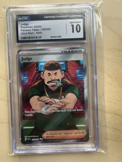 Pokemon Judge 228/091 Paldean Fates Ultra Rare Holo CGC 10 GEM MINT TCG Card - Image 1