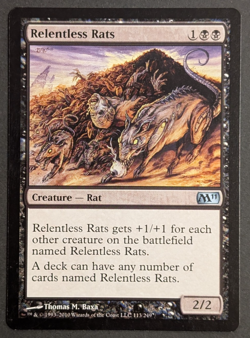 MTG Card - 1x Relentless Rats - Core Set 2011 - NM - Magic The Gathering - #113 - Image 1
