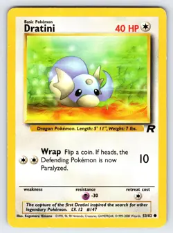 Dratini 53/82 2000 Team Rocket Set Pokemon Card TCG Vintage WOTC Common - Hp - Image 1