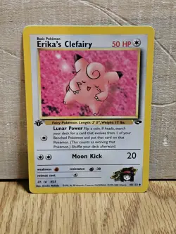 Erika's Clefairy 40/132 1st Edition Gym Challenge Non-Holo Pokemon Card TCG - Image 1