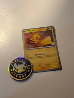 2026 Pikachu 051/162 Pokemon Day 30th Anniversary Stamped Promo TCG Plus Coin - Image 1