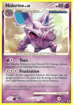Nidorino - 74/111 - Common PL/MP, English Pokemon Rising Rivals - Image 1