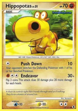 Hippopotas - 64/111 - Common PL/MP, English Pokemon Rising Rivals - Image 1