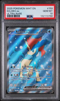 2025 POKEMON WHT EN-WHITE FLARE ULTRA RARE #159 KELDEO EX PSA 10 - Image 1