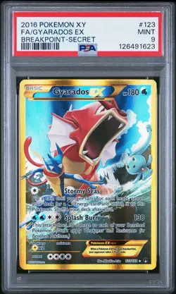 2016 POKEMON XY BREAKPOINT SECRET #123 FULL ART/GYARADOS EX PSA 9 - Image 1