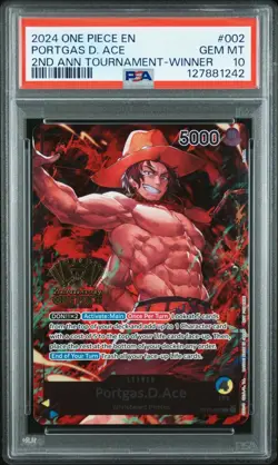 PSA 10 One Piece ST13-002 Portgas Ace 2nd Anniversary Tournament Winner Promo - Image 1