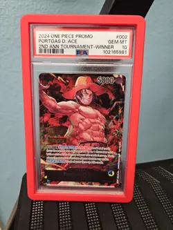 PSA 10 One Piece Promo Portgas D. Ace 2nd Anniversary Tournament Winner ST13-002 - Image 1