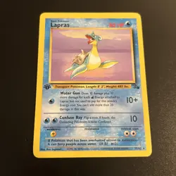 Pokemon Card Lapras Fossil 1st Edition Rare 25/62 LP - Image 1