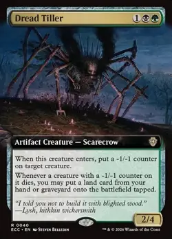 1x Dread Tiller - Extended Art NM Eng MTG - Lorwyn Eclipsed Commander - Image 1