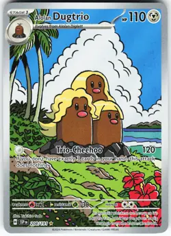 Alolan Dugtrio - 208/191 Pokemon SV08: Surging Sparks Holo Illustration Rare NM - Image 1