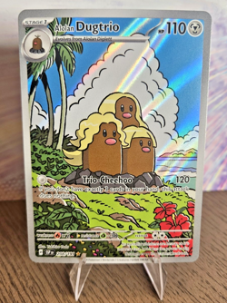 Alolan Dugtrio, Pokemon SV08: Surging Sparks Illustration Rare, 208/191 NM - Image 1