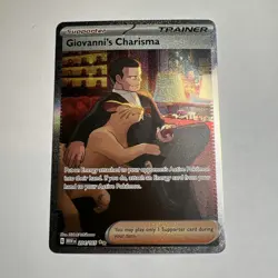 Pokemon TCG Giovanni's Charisma Full Art Trainer Card 207/165 Mint Condition - Image 1