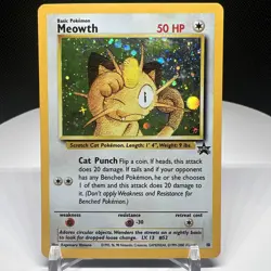 Pokemon Card MEOWTH |Game Boy Holo / BLACK STAR PROMO-Rare | Card #10 Vintage MP - Image 1
