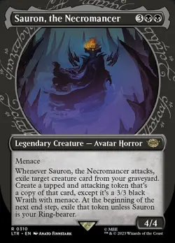 MTG SAURON, THE NECROMANCER 310 FOIL EXC - IL NECROMANTE - LTR X EN - MAGIC - Image 1