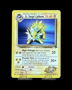 Pokemon TCG Lt. Surge's Jolteon 28/132 Gym Challenge Non-Holo Rare Card - Image 1