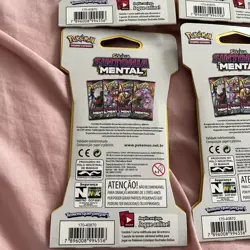 4x Pokemon S&M Unified Minds Sleeved Booster PORTUGUESE Version Art Set - Image 3