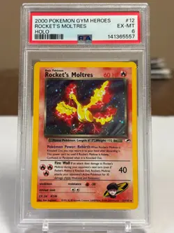 2000 Pokemon #12/132 Rocket's Moltres (Gym Heroes) Holo Rare PSA 6 (New Slab) - Image 1