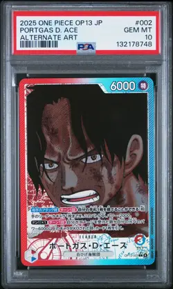 2025 One Piece PORTGAS D. ACE OP13-002 Carrying On His Will Alt Art JPN PSA 10 - Image 1