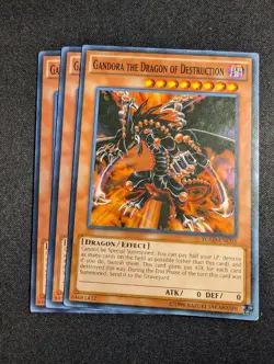 Yugioh - 3x Gandora the Dragon of Destruction YGLD-ENC03 Unlimited Common NM - Image 1