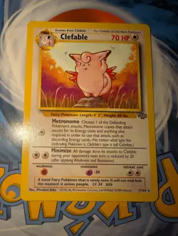 CLEFABLE NON HOLO POKEMON CARD 17/64 JUNGLE NEVER PLAYED COND NM- - Image 1