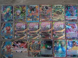 1 SCR, 2 SPR, 4 SR, EX, Pre Release Dragon Ball Super Masters CCG 18 Card Lot! - Image 1