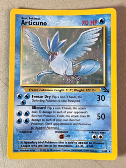 Articuno - 2/62 - Pokemon Fossil Unlimited Holo Rare MP/HP Card - Image 1