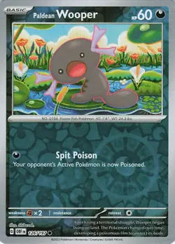 Paldean Wooper Reverse Holo 126/197 Common SV03: Obsidian Flames NM Pokemon - Image 1