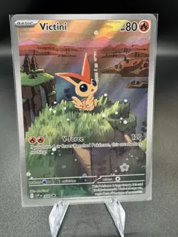 Pokemon TCG Victini SVP 208 Full Art Illustration Black Star Promo Rare - NM - Image 1
