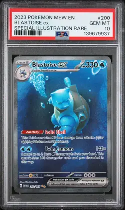 2023 POKEMON MEW EN-151 SPECIAL ILLUSTRATION RARE #200 BLASTOISE EX PSA 10 - Image 1