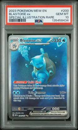 2023 POKEMON MEW EN-151 SPECIAL ILLUSTRATION RARE #200 BLASTOISE EX PSA 10 - Image 1