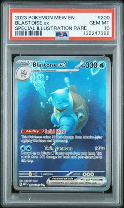2023 POKEMON MEW EN-151 SPECIAL ILLUSTRATION RARE #200 BLASTOISE EX PSA 10 - Image 1