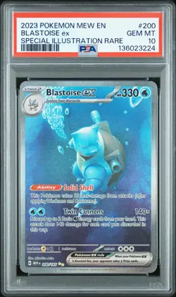 2023 POKEMON MEW EN-151 SPECIAL ILLUSTRATION RARE #200 BLASTOISE EX PSA 10 - Image 1
