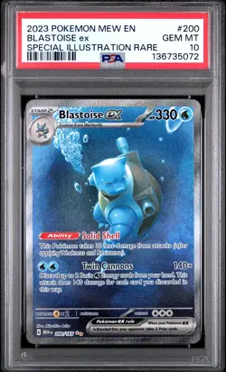 2023 POKEMON MEW EN-151 SPECIAL ILLUSTRATION RARE #200 BLASTOISE EX PSA 10 - Image 1