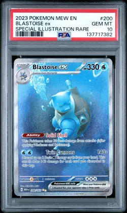 2023 POKEMON MEW EN-151 SPECIAL ILLUSTRATION RARE #200 BLASTOISE EX PSA 10 - Image 1