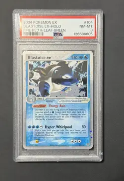 Pokemon TCG Blastoise EX Holo Rare Card Fire Red Leaf Green 104/112 PSA 8 - Image 1