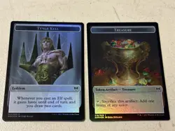 mtg foil token Treasure // Tyvar Kell emblem, 019/022, Kaldheim, unplayed - Image 1