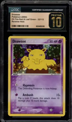 Pokemon Drowsee EX Fire Red & Leaf Green Reverse Holo #32 CGC 10 Pristine - Image 1